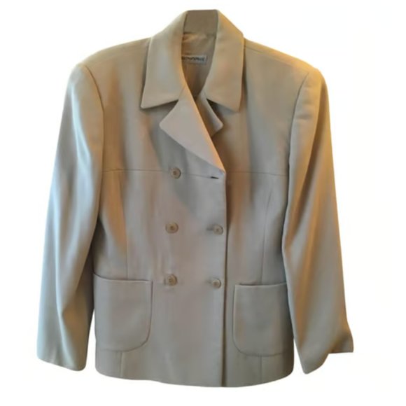 Emporio Armani Light Khaki Formal Button Up Jacket / Coat Size‎ 46 - Picture 1 of 4